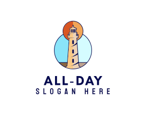 Tourist - Ocean Coast Lighthouse logo design