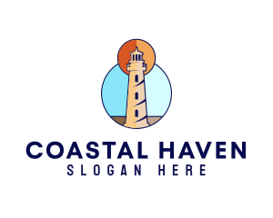 Ocean Coast Lighthouse logo design