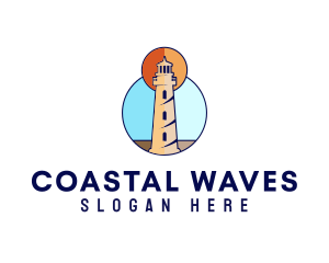 Coast - Ocean Coast Lighthouse logo design
