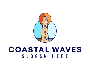 Ocean Coast Lighthouse logo design