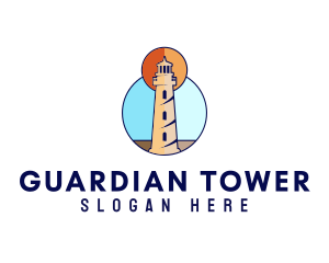 Ocean Coast Lighthouse logo design