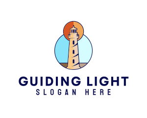 Ocean Coast Lighthouse logo design