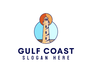 Ocean Coast Lighthouse logo design