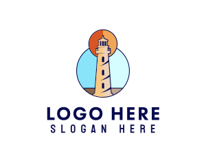 Port - Ocean Coast Lighthouse logo design