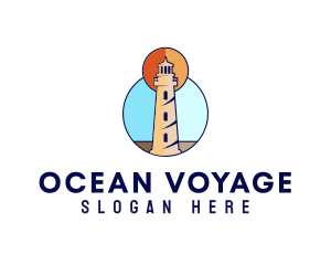 Ocean Coast Lighthouse logo design