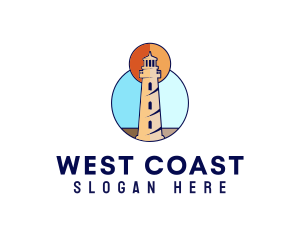 Ocean Coast Lighthouse logo design