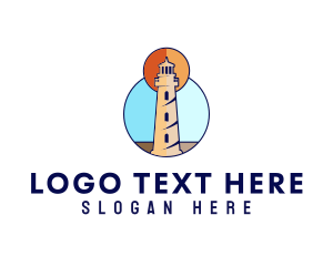 Ocean Coast Lighthouse Logo