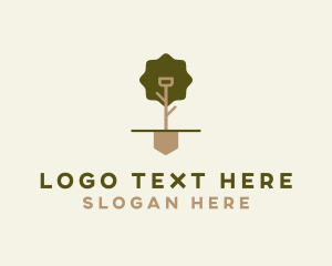 Lawn Care - Shovel Tree Landscaping logo design