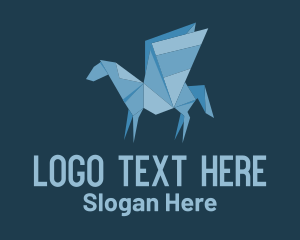 Origami Pegasus Art Logo