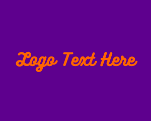 80s - Purple & Orange Wordmark logo design