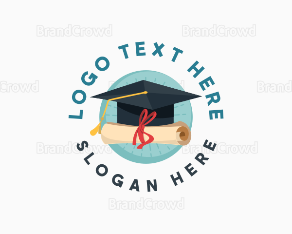 Graduation Cap Diploma Logo