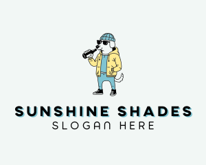 Sunglasses - Sunglasses Dog Drinking logo design