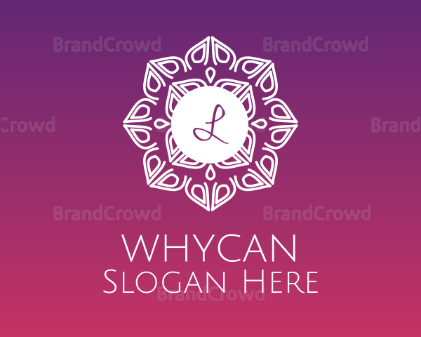 Ornamental Flower Stroke Lettermark Logo