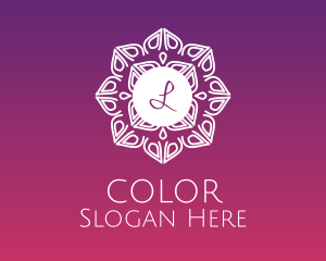 Ornamental Flower Stroke Lettermark Logo