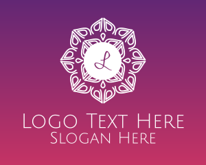 Design - Ornamental Flower Stroke Lettermark logo design
