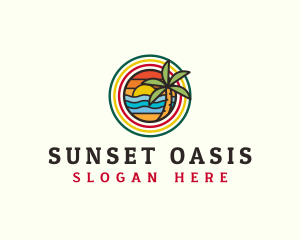 Jamaica Beach Sunset logo design