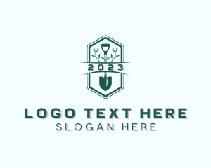 Emblem - Flower Shovel Landscaping logo design