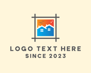 Photo Frame - Sunset House Frame logo design