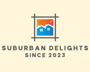 Suburban - Sunset House Frame logo design