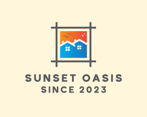 Sunset House Frame logo design