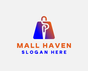 Shopping Mall - Needle Sewing Shopping Bag logo design