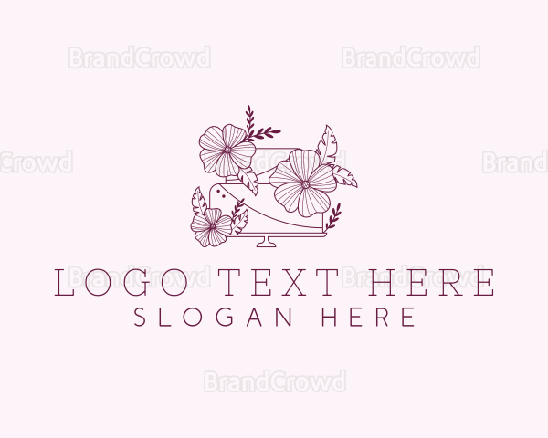 Floral Wedding Cake Logo