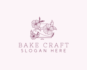 Floral Wedding Cake logo design