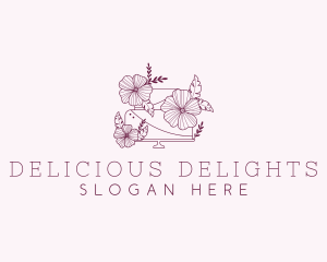 Floral Wedding Cake logo design