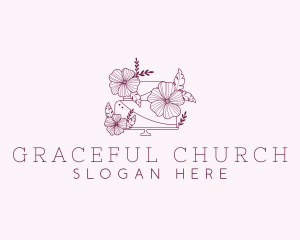 Baking - Floral Wedding Cake logo design