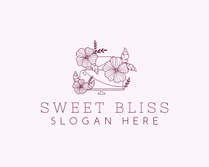 Floral Wedding Cake logo design