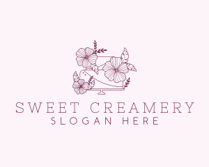 Floral Wedding Cake logo design