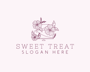 Floral Wedding Cake logo design