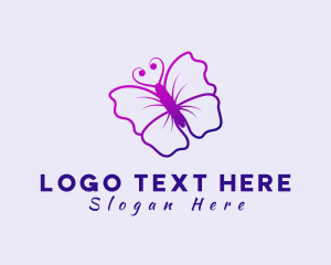 Sauna - Gradient Floral Butterfly logo design