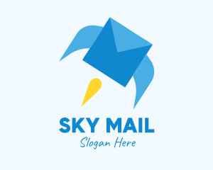 Blue Envelope Rocket logo design