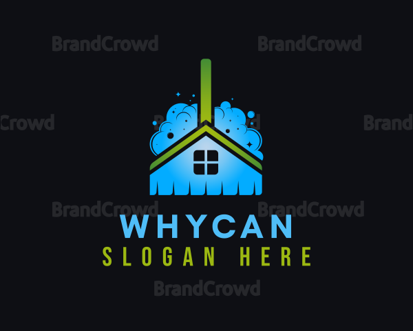 Broom House Cleaning Logo