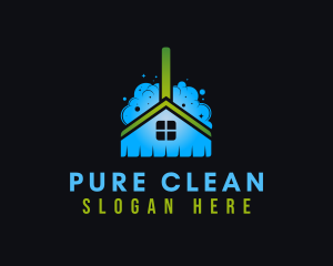 Broom House Cleaning logo design