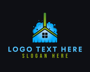 Disinfectant - Broom House Cleaning logo design