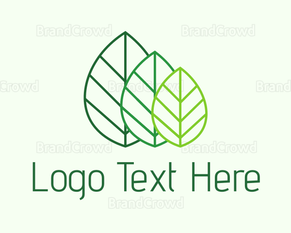 Tea Leaves Line Art Logo