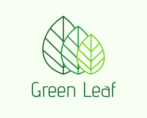 Tea Leaves Line Art logo design