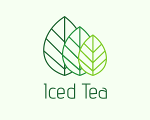 Tea Leaves Line Art logo design