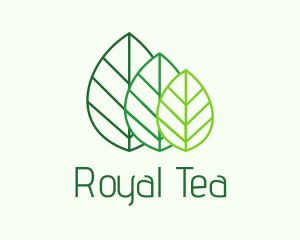 Tea Leaves Line Art logo design