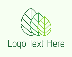 Tea Shop - Tea Leaves Line Art logo design