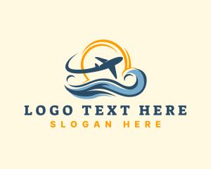 Island - Airplane Travel Vacation logo design