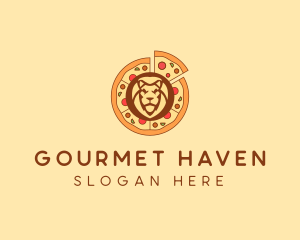 Lion Pizza Restaurant   logo design