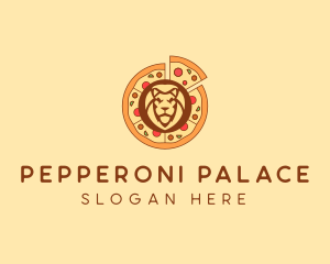Pepperoni - Lion Pizza Restaurant logo design