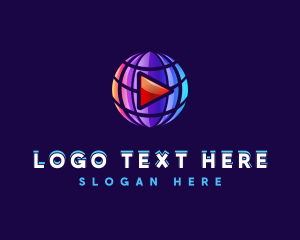 Foreign - Globe Media Player logo design