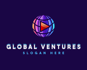 Foreign - Globe Media Player logo design