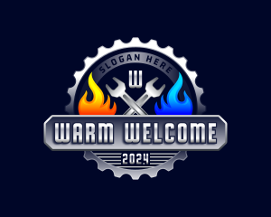 Heating Cooling Maintenance logo design