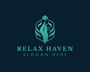 Hand  Flower Wellness logo design