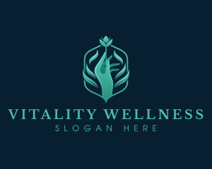 Hand  Flower Wellness logo design